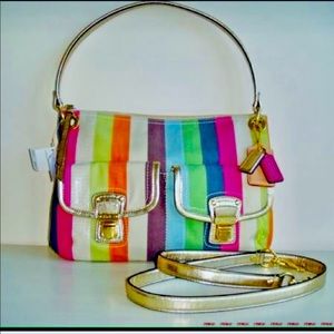 NEW COACH LOVELY POPPY LEGACY STRIPE HIPPIE🌈🌟